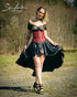 SiaLinda: Rock Saphira II, dunkel blau, Satin, Lilien Applikation, asymmetrisch, geschlitzt - SiaLinda.com